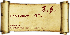 Braunauer Jób névjegykártya
